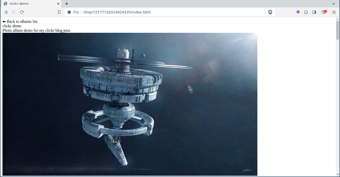 A webpage with three lines of text and no photos