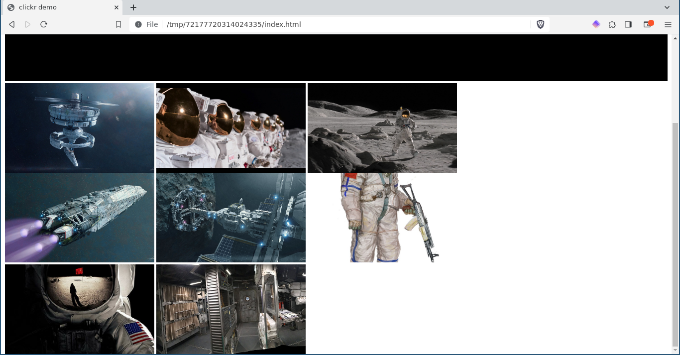 The album webpage with only one visible photo